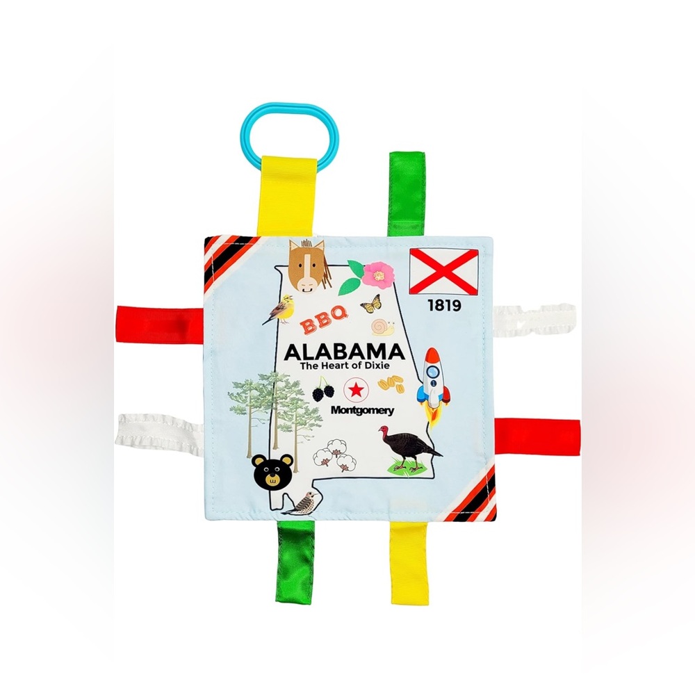 Baby Jack & Co 8x8” Learning Lovey Tag Toys for Babies - Alabama